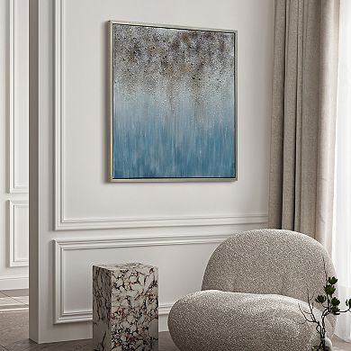 Blue Shadow Textured Metallic Wall Art