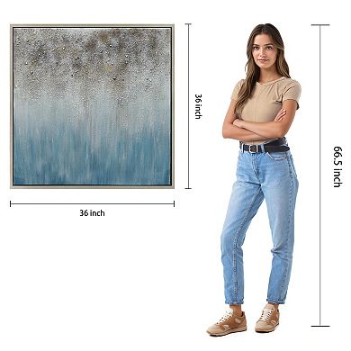 Blue Shadow Textured Metallic Wall Art