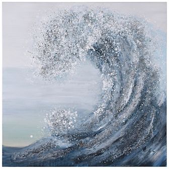 Crystal Wave Textured Metallic Wall Art