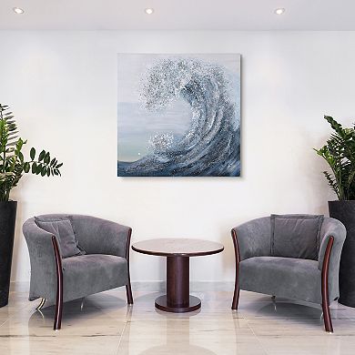 Crystal Wave Textured Metallic Wall Art