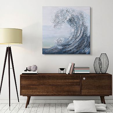 Crystal Wave Textured Metallic Wall Art