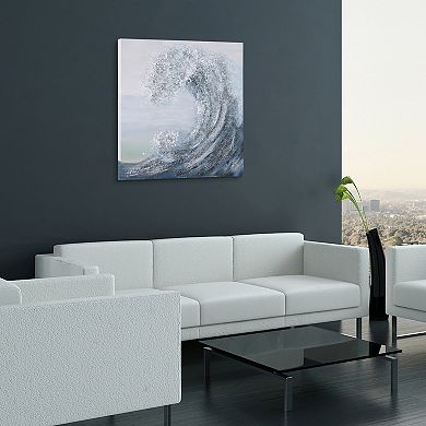 Crystal Wave Textured Metallic Wall Art