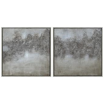 Fog Textured Metallic Wall Art 2 pc Set