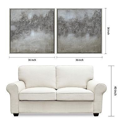Fog Textured Metallic Wall Art 2-piece Set