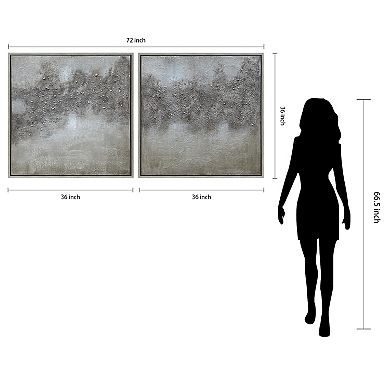 Fog Textured Metallic Wall Art 2-piece Set