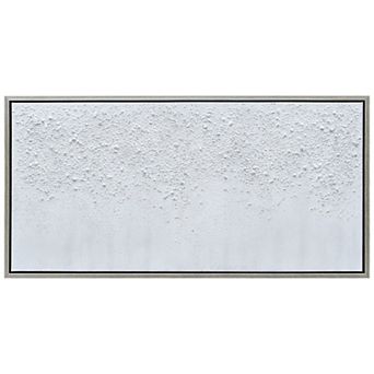 White Snow Textured Metallic Wall Art