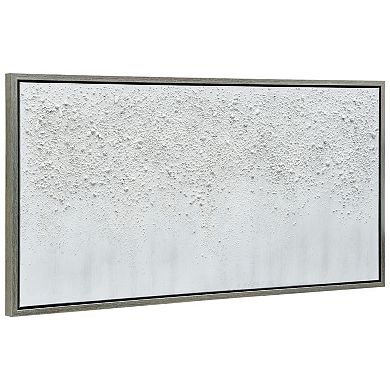 White Snow B Textured Metallic Wall Art