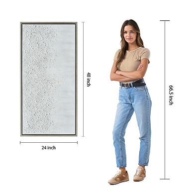 White Snow B Textured Metallic Wall Art