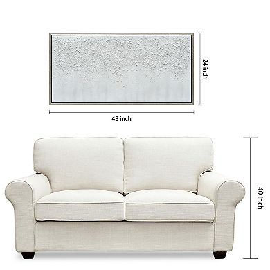 White Snow B Textured Metallic Wall Art