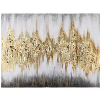 Gold Finish Frequency Textured Metallic Wall Art