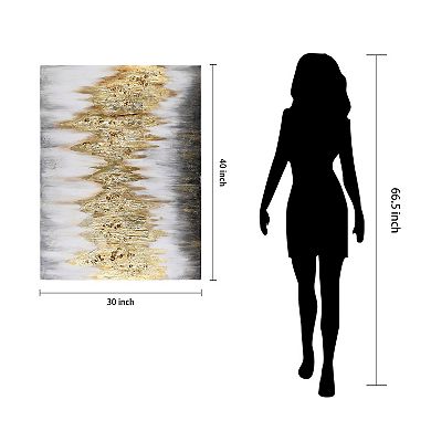 Gold Finish Frequency Textured Metallic Wall Art