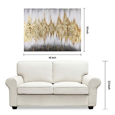Gold Finish Frequency Textured Metallic Wall Art