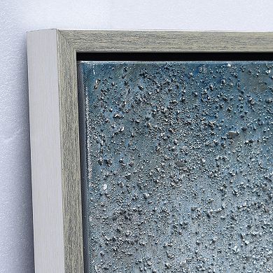 Blue Rain Textured Metallic Wall Art