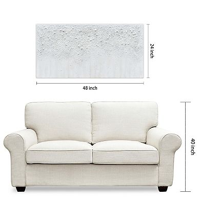 White Snow A Textured Metallic Wall Art