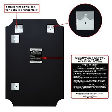 Frameless Rectangle Scalloped Beveled Wall Mirror