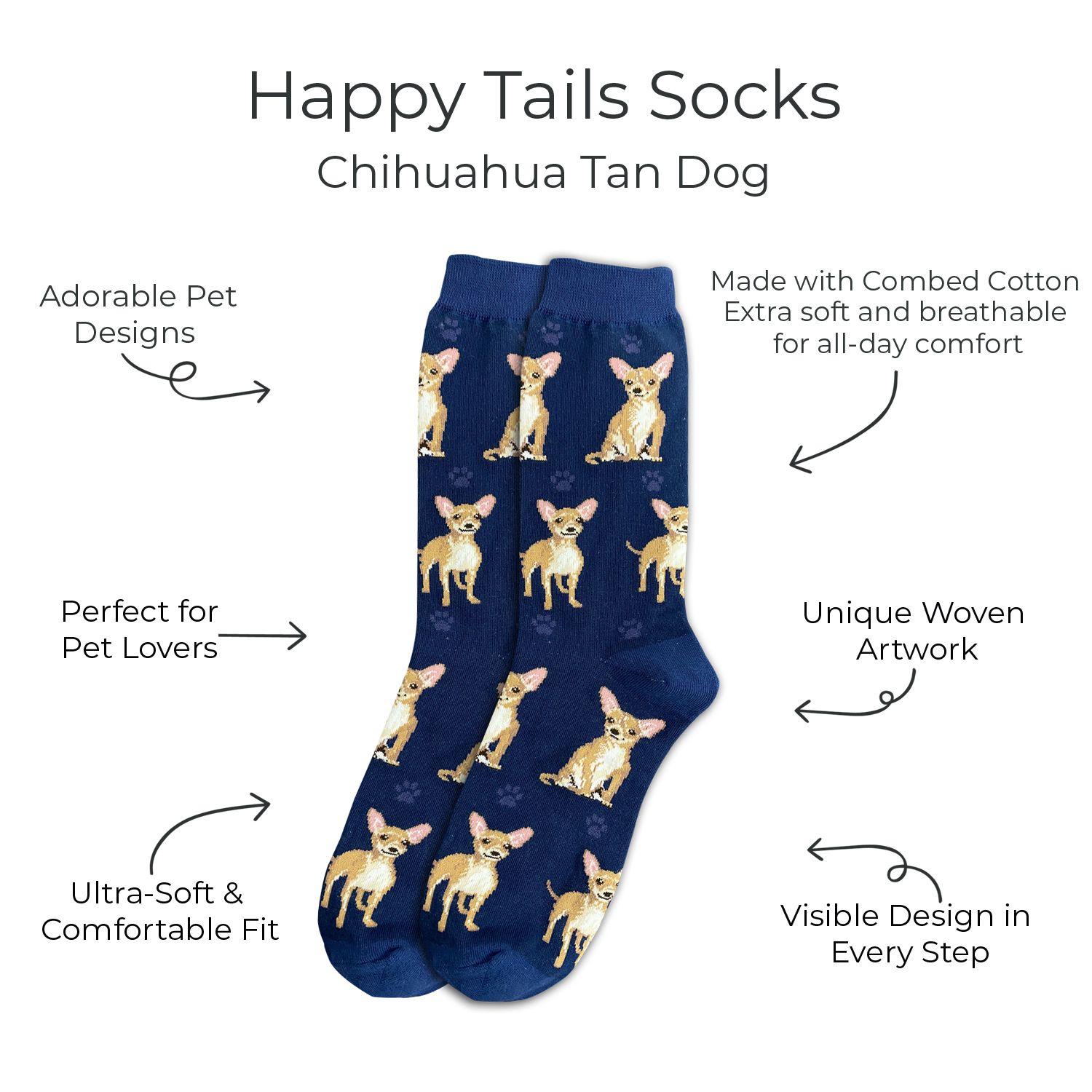 Happy Socks Calzini Doggo – Unisex In Cotone Biologico Con Fantasia Cane