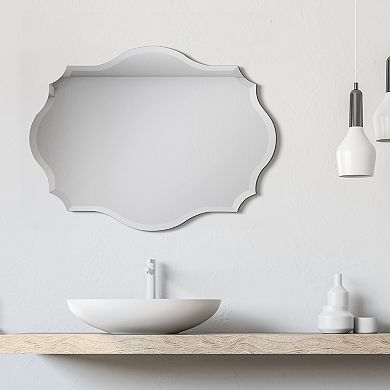 Frameless Beveled Prism Oblong Wall Mirror