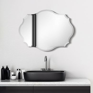 Frameless Beveled Prism Oblong Wall Mirror
