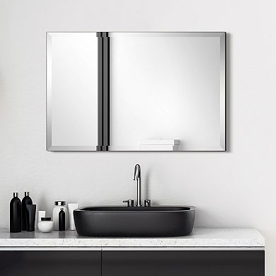 Frameless Beveled Prism Rectangle Wall Mirror