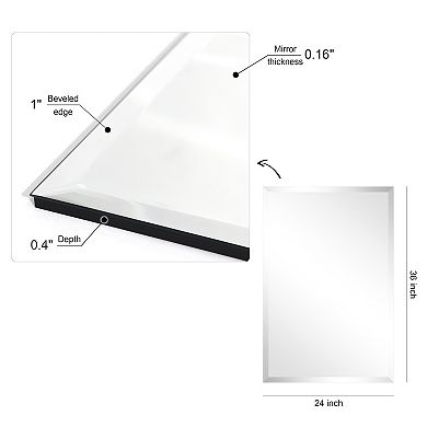 Frameless Beveled Prism Rectangle Wall Mirror