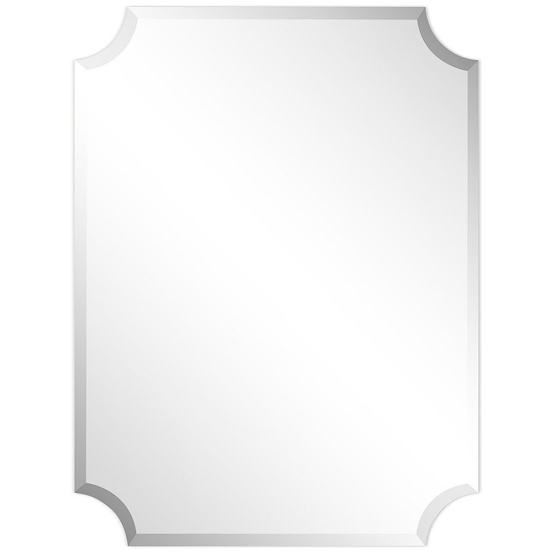 Empire Art Direct Frameless Rectangle Scalloped Beveled Wall Mirror - Clear 30 in. x 0.39 in. x 40 in.