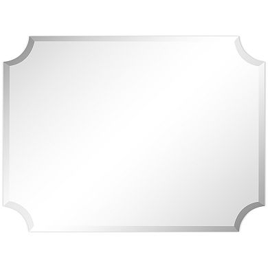 Frameless Rectangle Scalloped Beveled Mirror