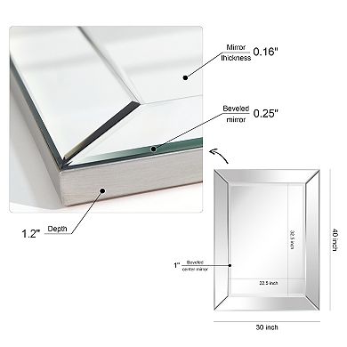 Modern Beveled Rectangle Wall Mirror