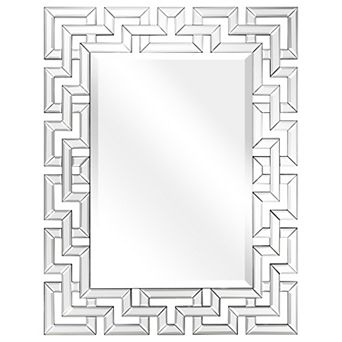 Elegant Beveled Geometry Decorative Rectangle Wall Mirror