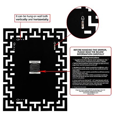 Elegant Beveled Geometry Decorative Rectangle Wall Mirror