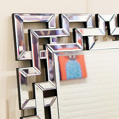 Elegant Beveled Geometry Decorative Rectangle Wall Mirror