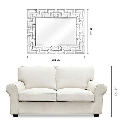 Elegant Beveled Geometry Decorative Rectangle Wall Mirror