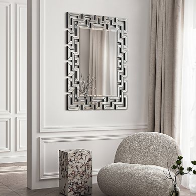 Elegant Beveled Geometry Decorative Rectangle Wall Mirror