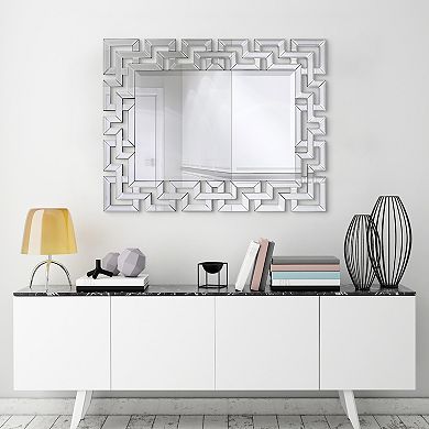 Elegant Beveled Geometry Decorative Rectangle Wall Mirror