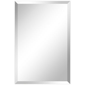 Frameless Beveled Prism Rectangular Wall Mirror