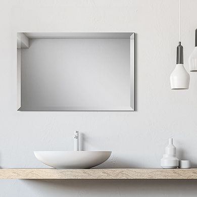 Frameless Beveled Prism Rectangular Wall Mirror