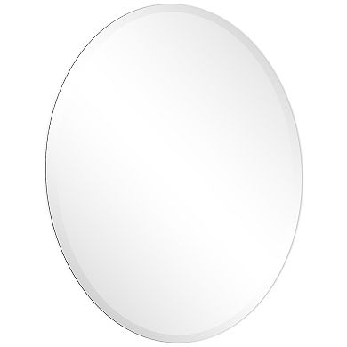 Frameless beveled Round Wall Mirror