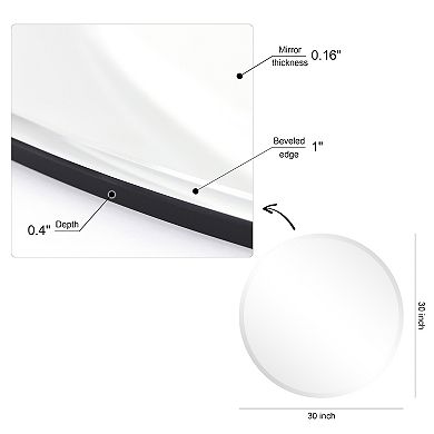 Frameless beveled Round Wall Mirror