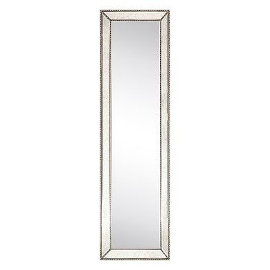 Champagne Bead Beveled Rectangle Cheval Mirror