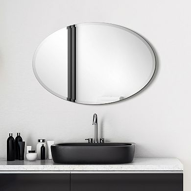 Frameless beveled Oval Wall Mirror