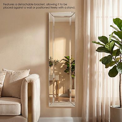 Modern Beveled Rectangle Cheval Mirror