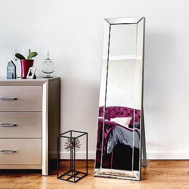 Modern Beveled Rectangle Cheval Mirror