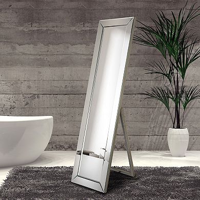 Modern Beveled Rectangle Cheval Mirror