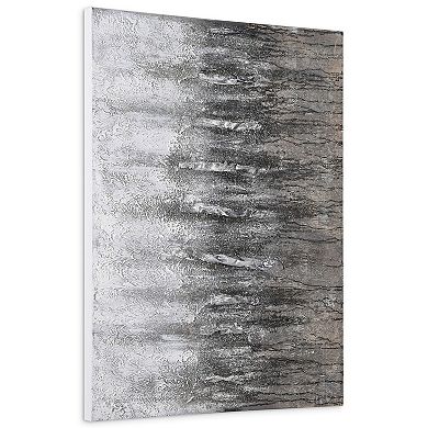 Gray Frequency Textured Metallic Wall Art