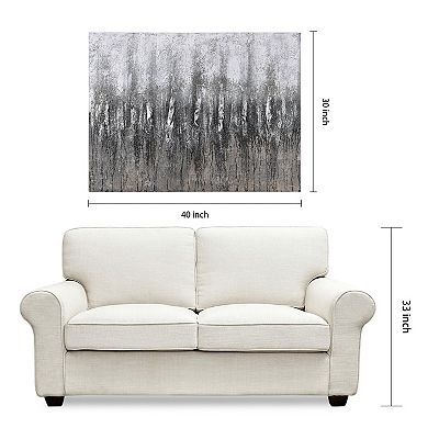 Gray Frequency Textured Metallic Wall Art