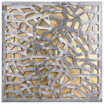 Gold Enigma Polished Steel Gold Leaf 3D Abstract Metal Wall Art