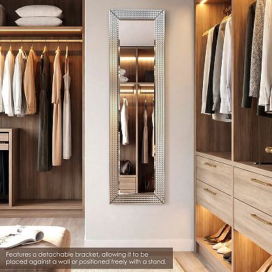 Bling Beveled Glass Rectangle Cheval Mirror