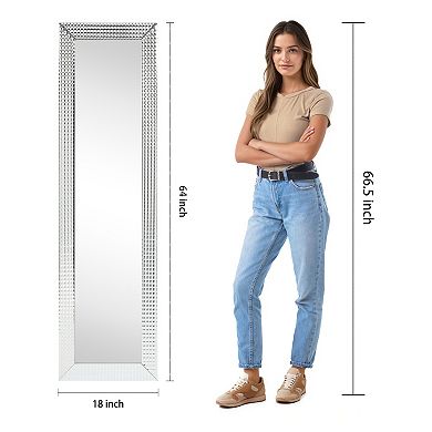 Bling Beveled Glass Rectangle Cheval Mirror