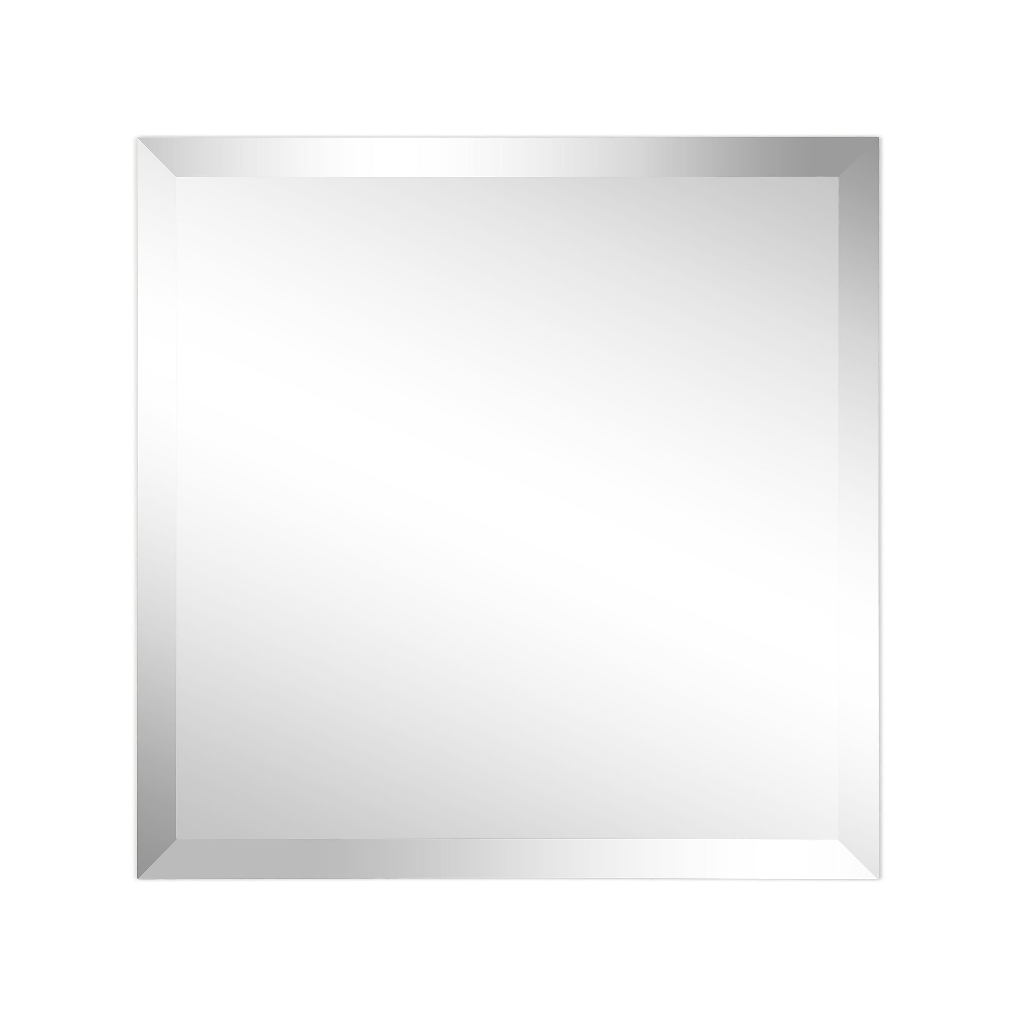 Frameless Rectangular Beveled Prism Mirror Panel, None