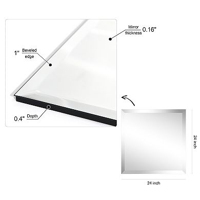 Frameless Rectangular Beveled Prism Mirror Panel