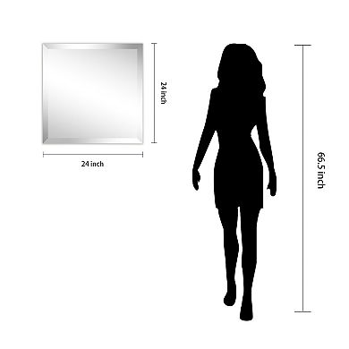 Frameless Rectangular Beveled Prism Mirror Panel